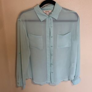 Mint long sleeve blouse